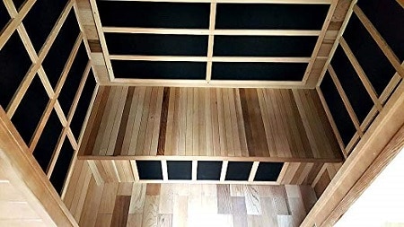 FIR heating panels inside FIR sauna