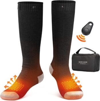 battery heated socks with a controller