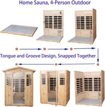 tongue and groove infrared sauna assembly