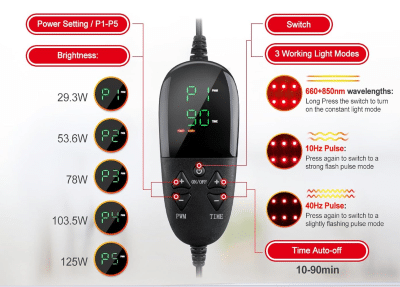 d light therapy mat with digital controller