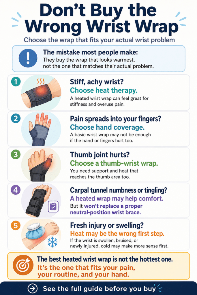 how to choose a heated wrist wrap infographic